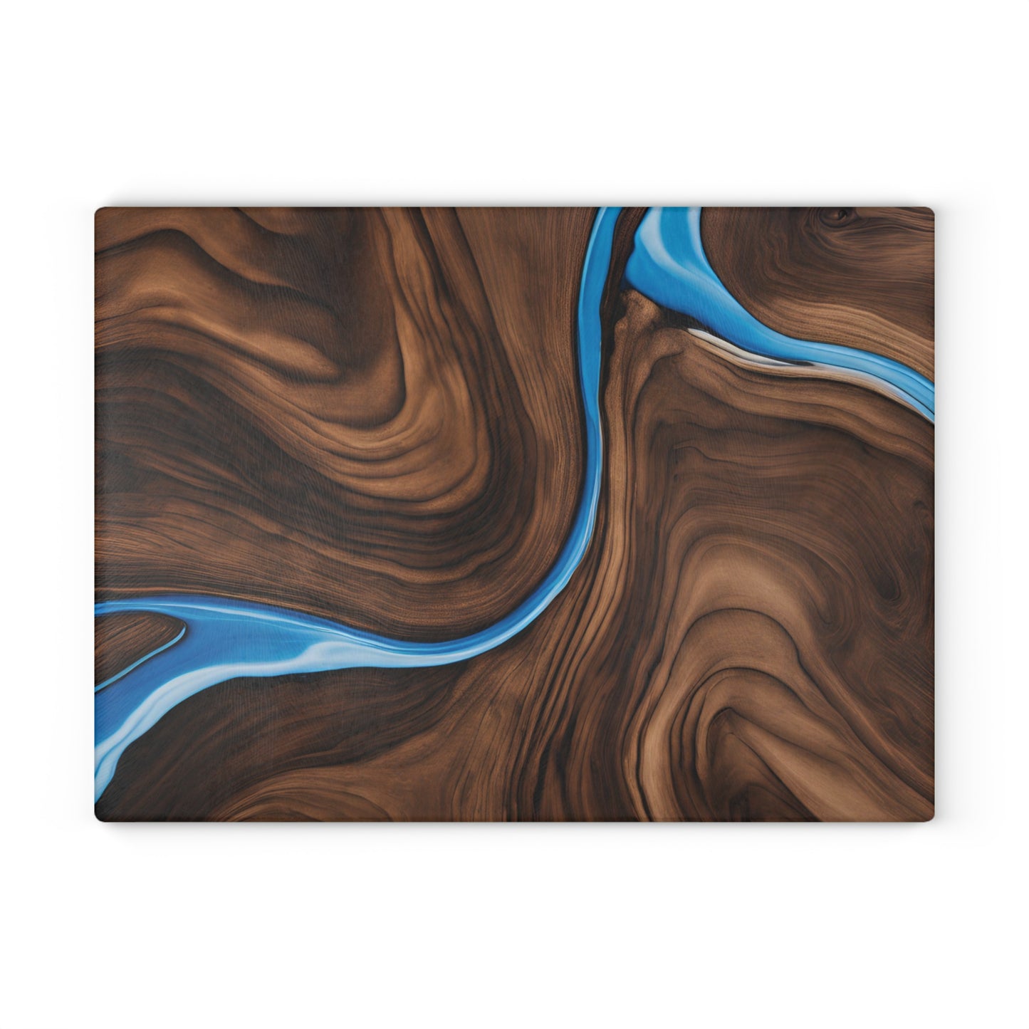 Kitchen Decor Glass Wood-look Image Nature Lover Cutting Board Serving Tray Home Cook Gift Colorful Glass Charcuterie Board