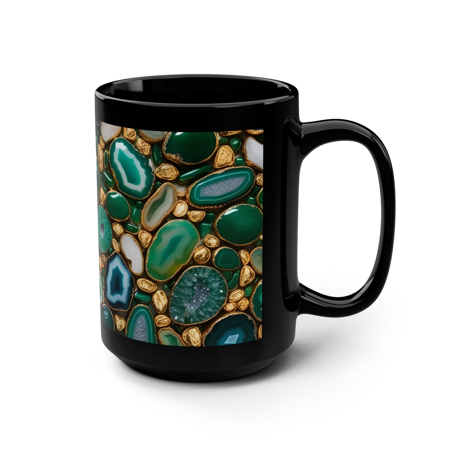Ceramic Coffee Mug Quartz-Inspired Image Nature Rock Lover Ceramic Tea Cup Flower Garden Lover Geode Agate Look Ceramic Mug