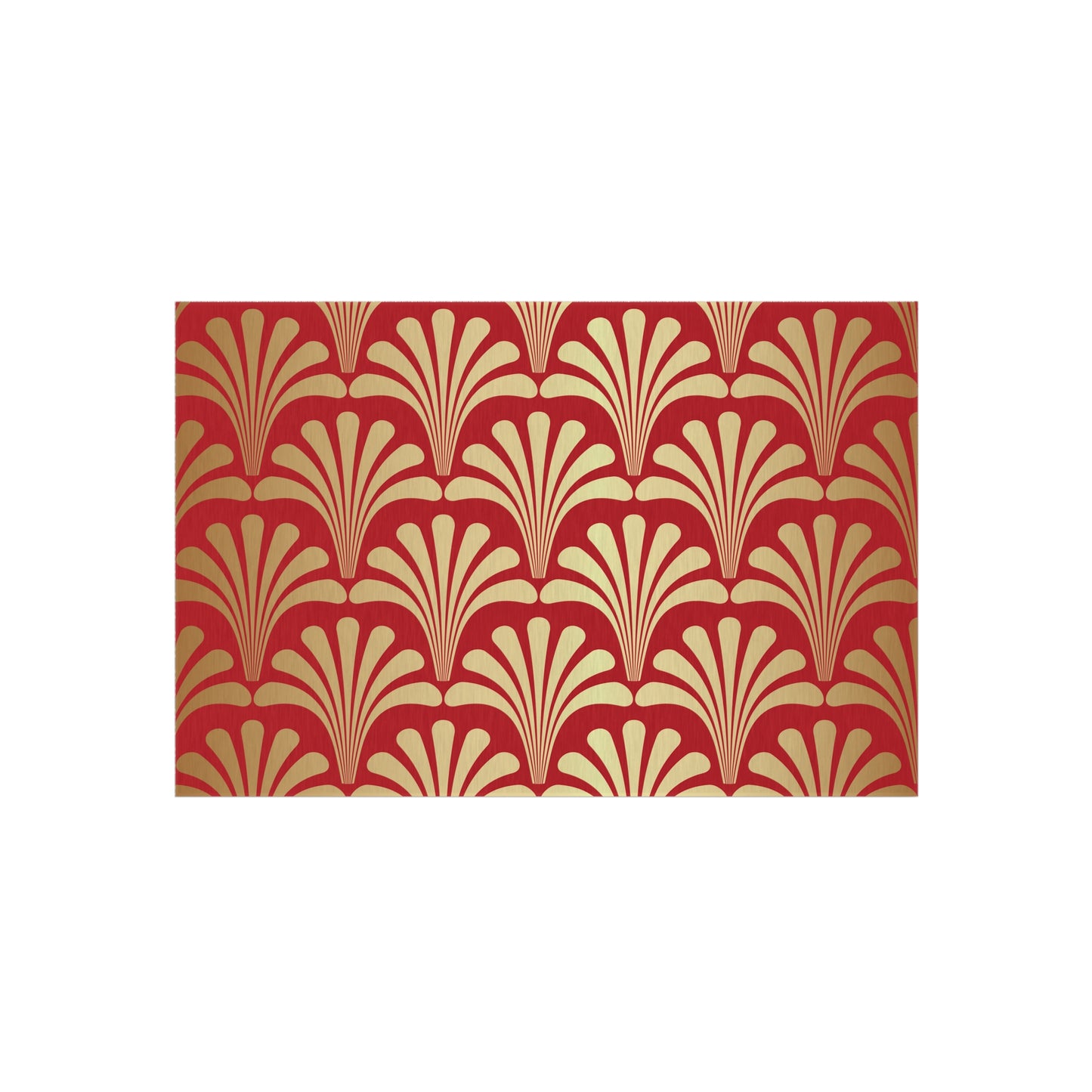 Chenille Outdoor Rug with No-Skid Backing Cozy Red and Gold Outdoor Carpet Patio Decor Gazebo Rug Pool Area Decor Outdoor Kitchen Rug