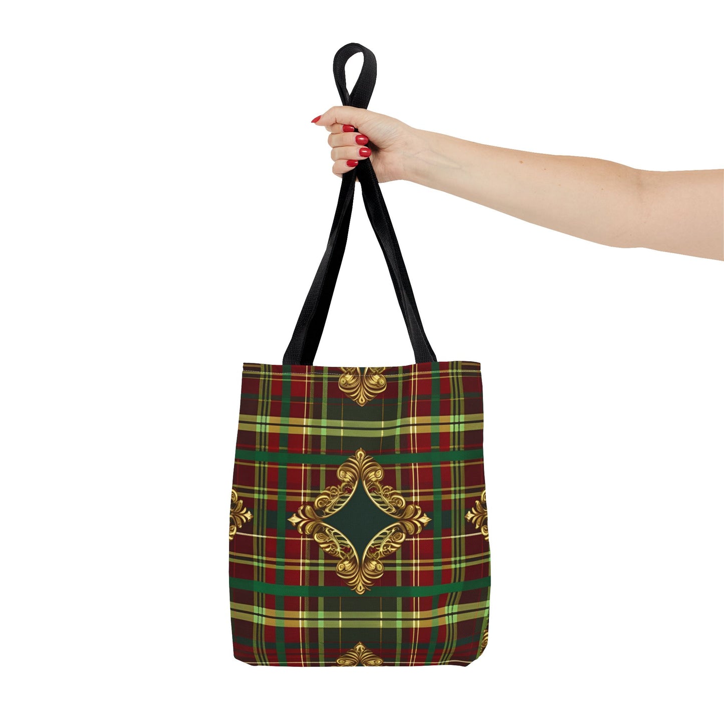 Christmas Tote Bag Holiday Cheer Gift Glam Winter Accessory Reusable Winter Plaid Tartan Shopping Bag Xmas Joy Gift Unisex Bag for Him Her