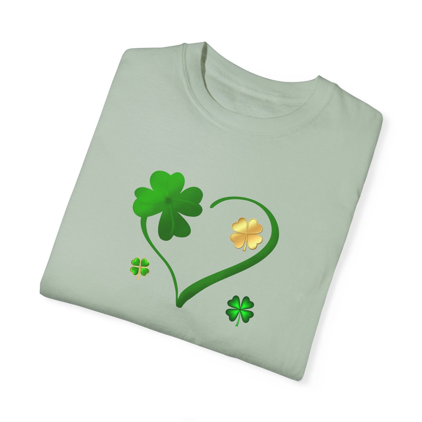 St. Patrick's Day T-Shirt Unisex Comfort Colors Relaxed Fit Garment-Dyed Tee 4 Leaf Clover Shirt Irish Themed Gift