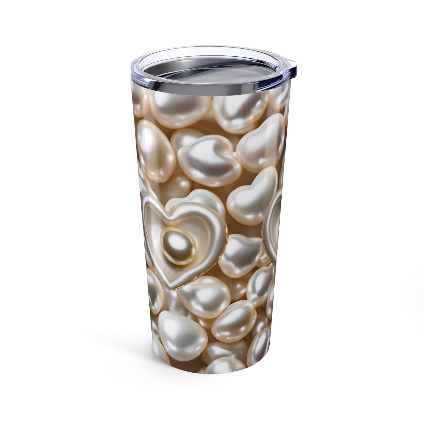 Pearl Hearts Tumbler Valentine's Gift for Her Love Friendship Gift Tumbler Gemstone Lover Rhinestone Crystal Design Tumbler