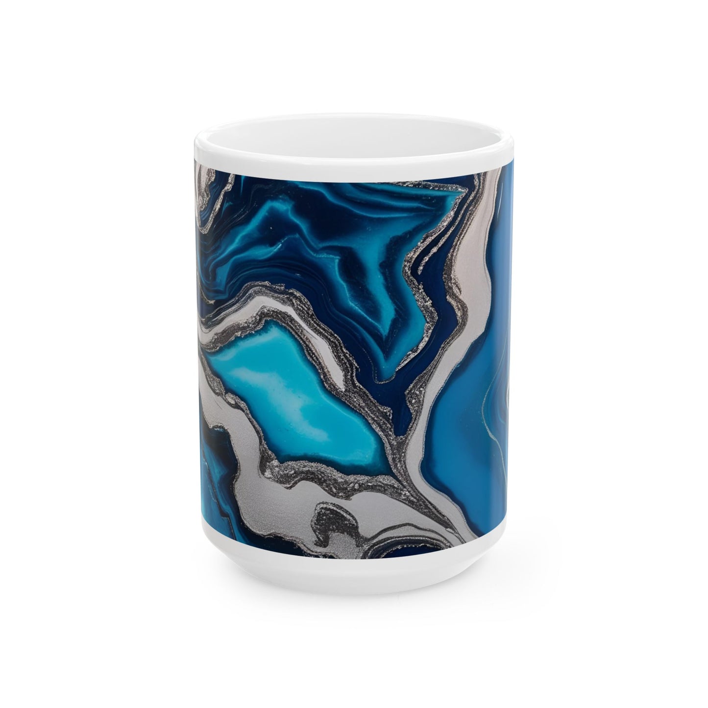 Ceramic Coffee Mug Modern Wave Design Mug Tea Cup Oceanic Swirl Design Salt Life Surfer Beachy Theme Ceramic Mug