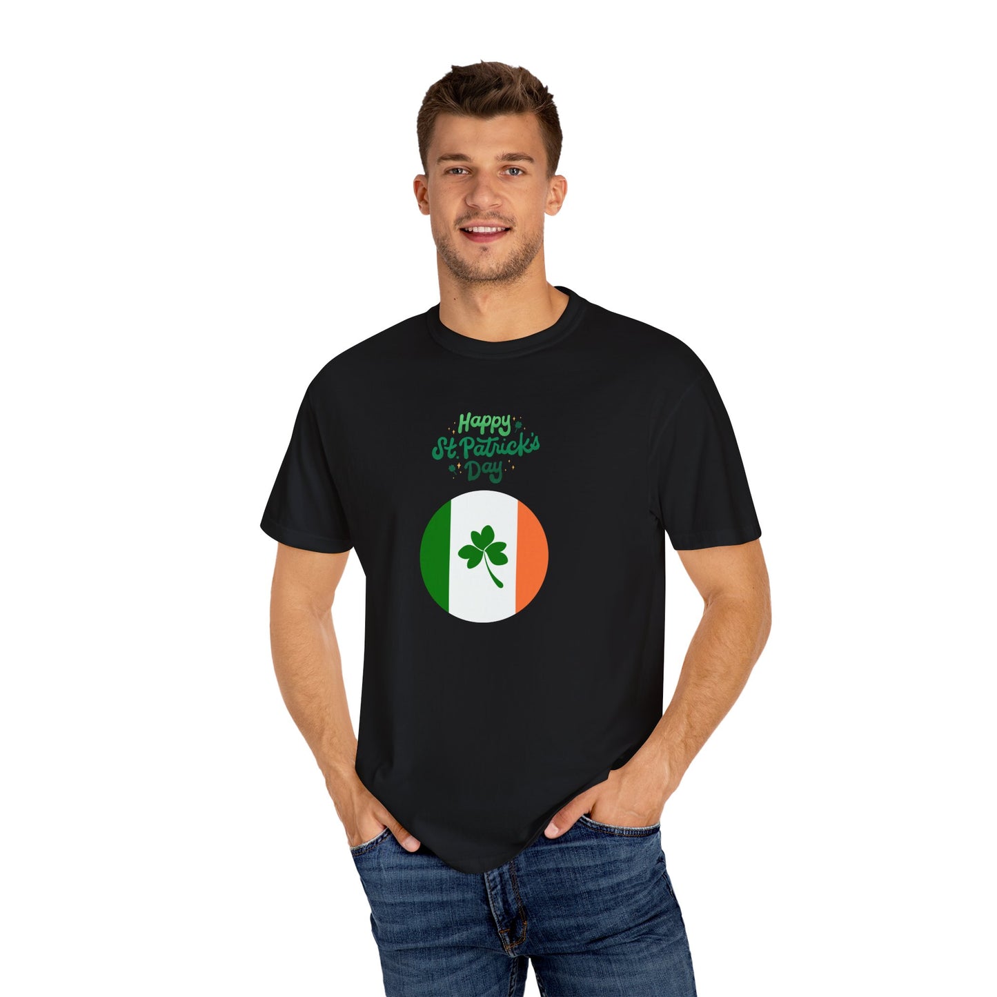 St. Patrick's Day T-Shirt Unisex Comfort Colors Relaxed Fit Garment-Dyed Tee 4 Leaf Clover Shirt Irish Themed Gift