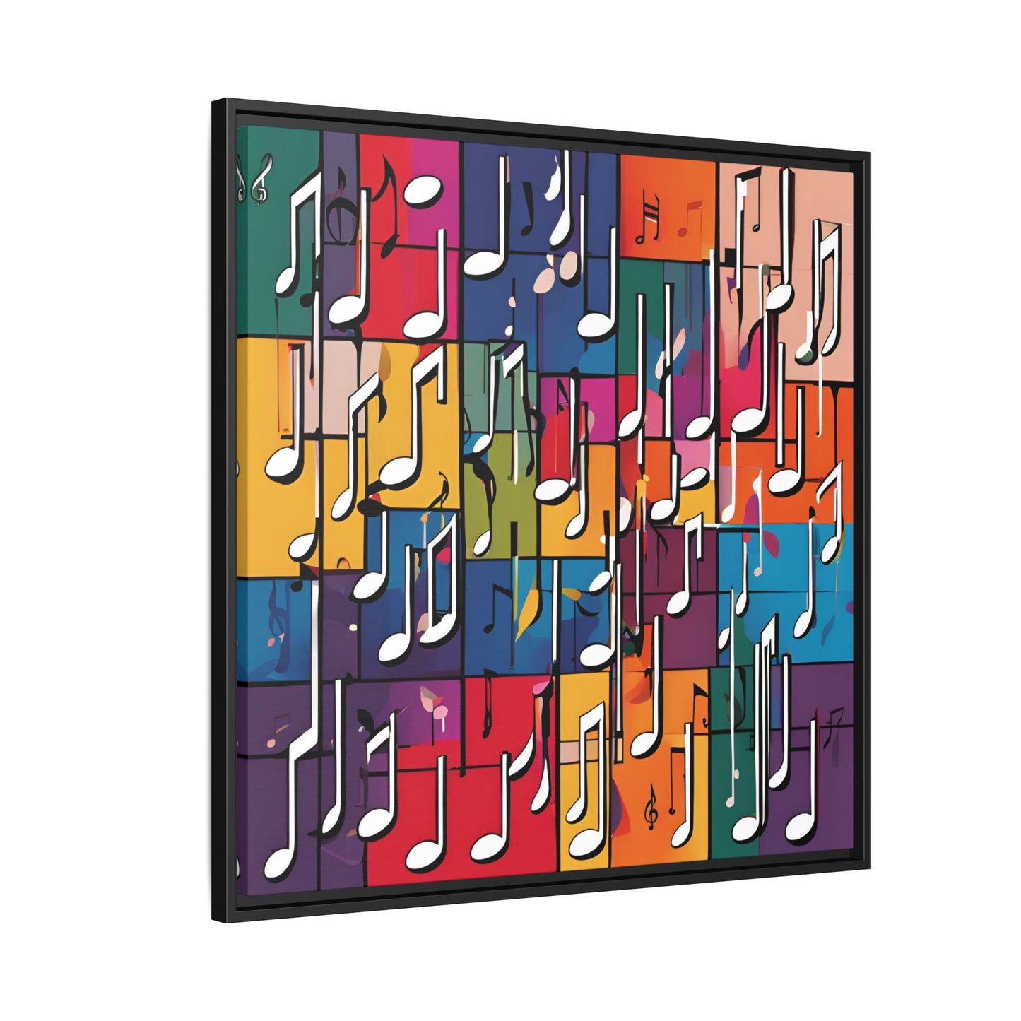 Modern Music-Themed Print Abstract Design Unique Framed Canvas Print Treble Clef Note Wall Art Music Lover Gift Decor 3 frame colors