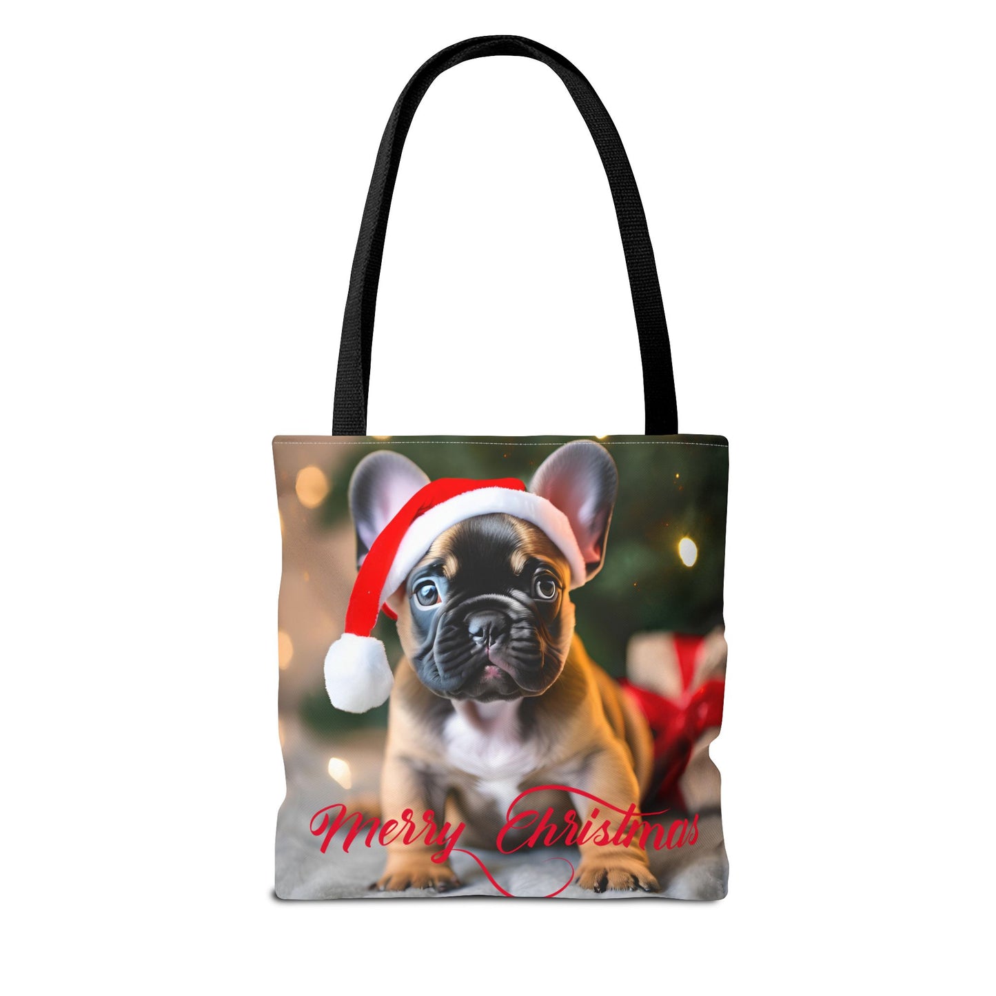 Merry Christmas Pug Tote Bag Holiday Cheer Gift Winter Accessory Reusable Winter Shopping Bag Xmas Dog Lover Gift Unisex Bag for Him Her