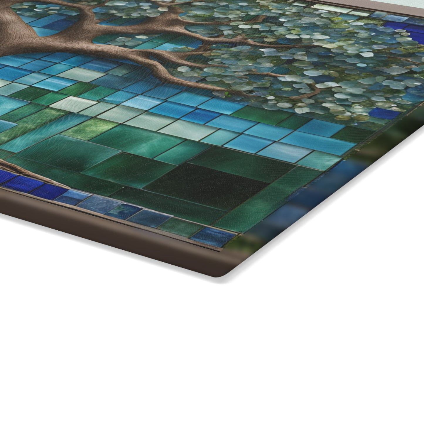 Kitchen Decor Glass Cutting Board Serving Tray with Tree of Life Design Cutting Board Gift for Home Cook Glass Charcuterie Board