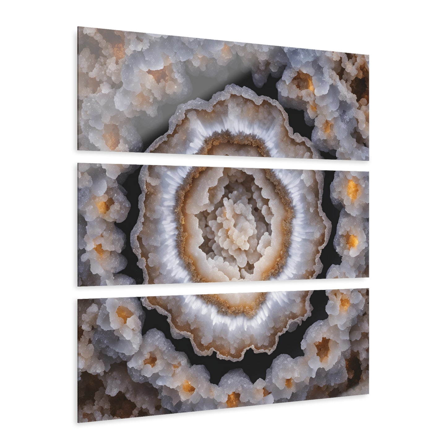 Stunning Geode Design Triptych Acrylic Print Wall Art Nature Lover Gift Geology Rock Lover Gift Agate Design