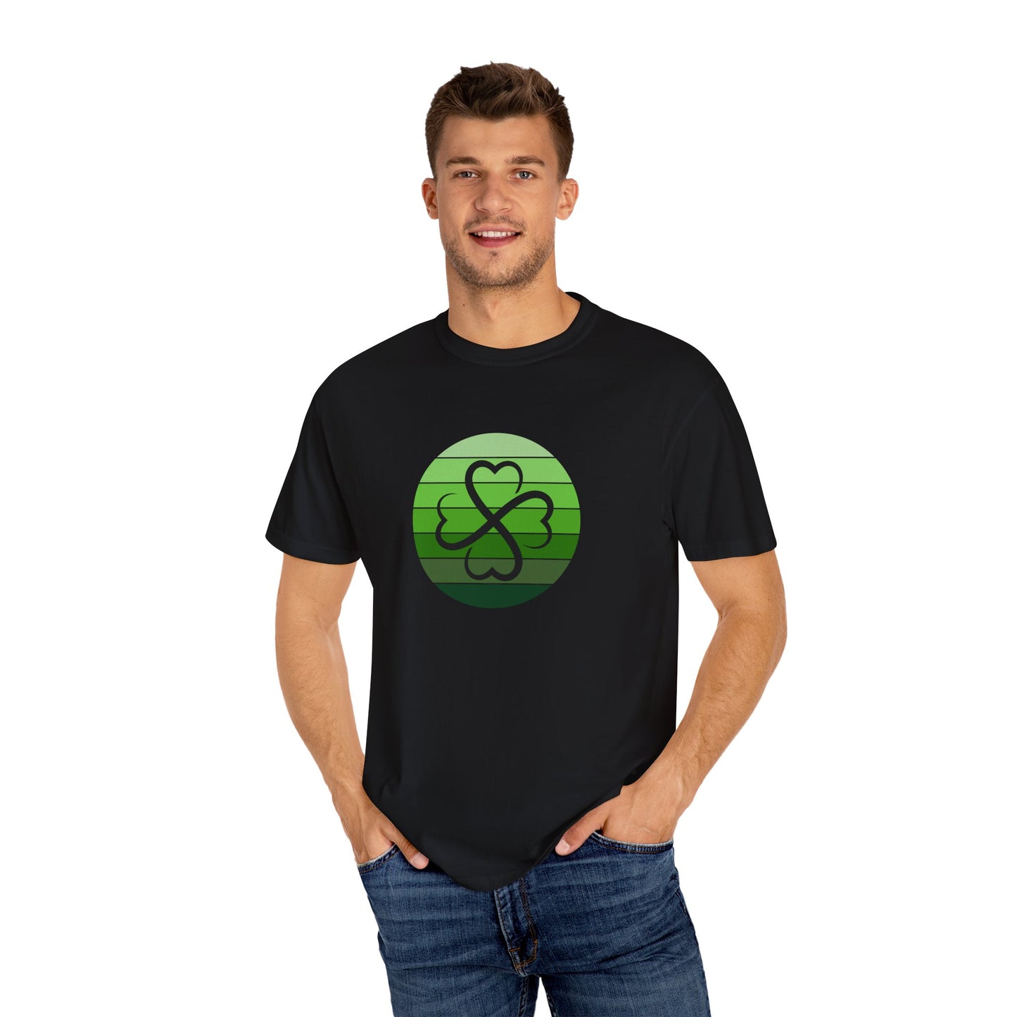 St. Patrick's Day T-Shirt Unisex Comfort Colors Relaxed Fit Garment-Dyed Tee 4 Leaf Clover Shirt Irish Themed Gift