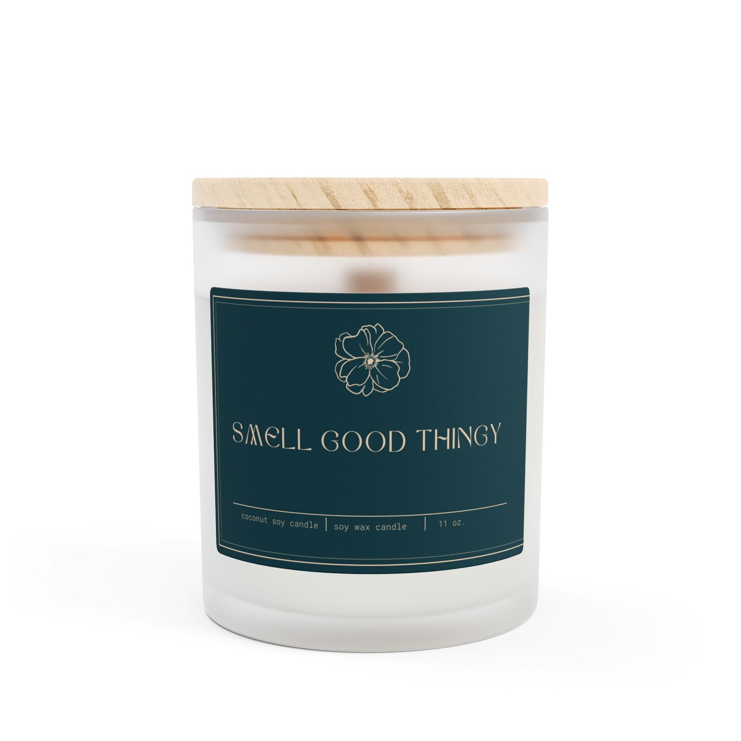 Artisanal Coconut Soy Frosted Glass Candle with Wooden Wick and Raw Maple Lid 11 oz Hand Poured Funny Scented Candle 50 hr burn time
