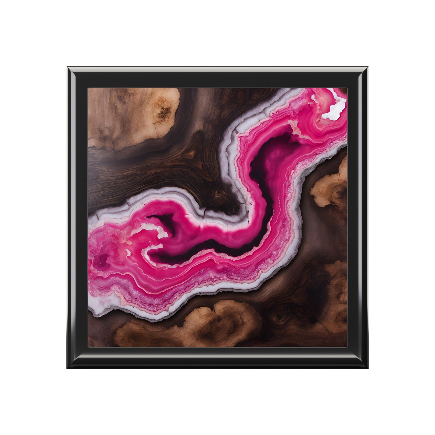 Unique Art Print Design Jewelry Box Trinket Box Bedroom Dresser Decor Vanity Gift Box - 3 colors to choose from