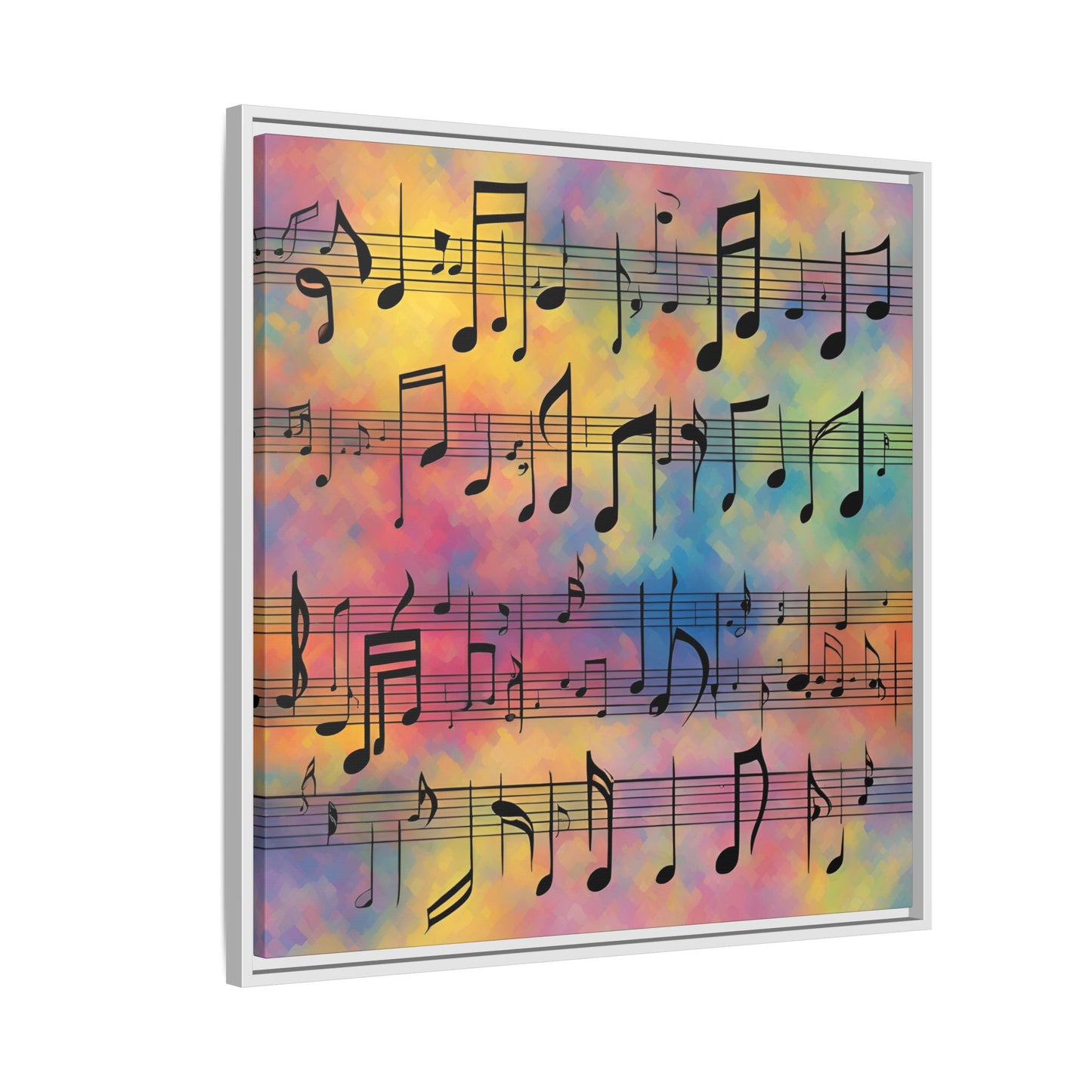 Modern Music-Themed Print Abstract Design Unique Framed Canvas Print Sheet Music Wall Art Music Lover Gift Decor 3 frame colors