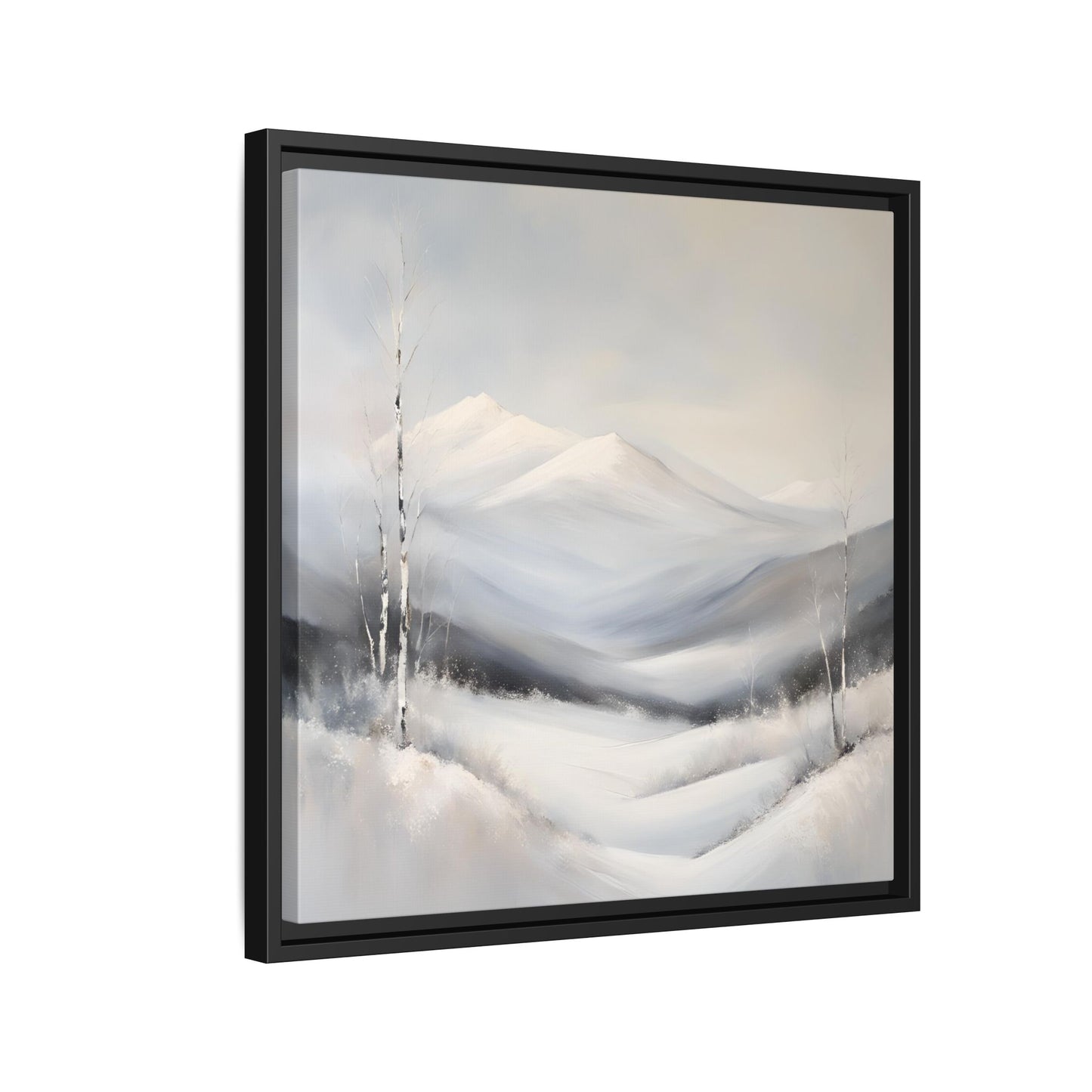Modern Abstract Mountain Design Unique Framed Canvas Wall Art Snowy Gift Nature Lover Gift 3 frame colors