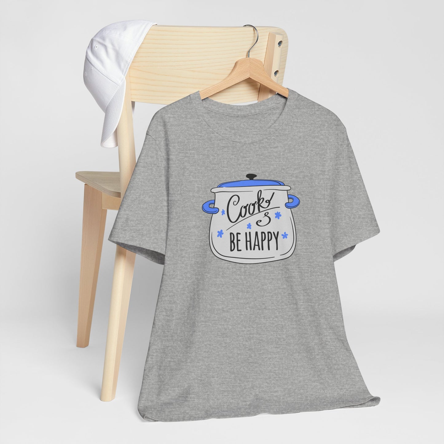 Cook and Be Happy T-shirt Unisex Funny Foodie Culinary Shirt Gift for Home Cook Happy Chef T-Shirt