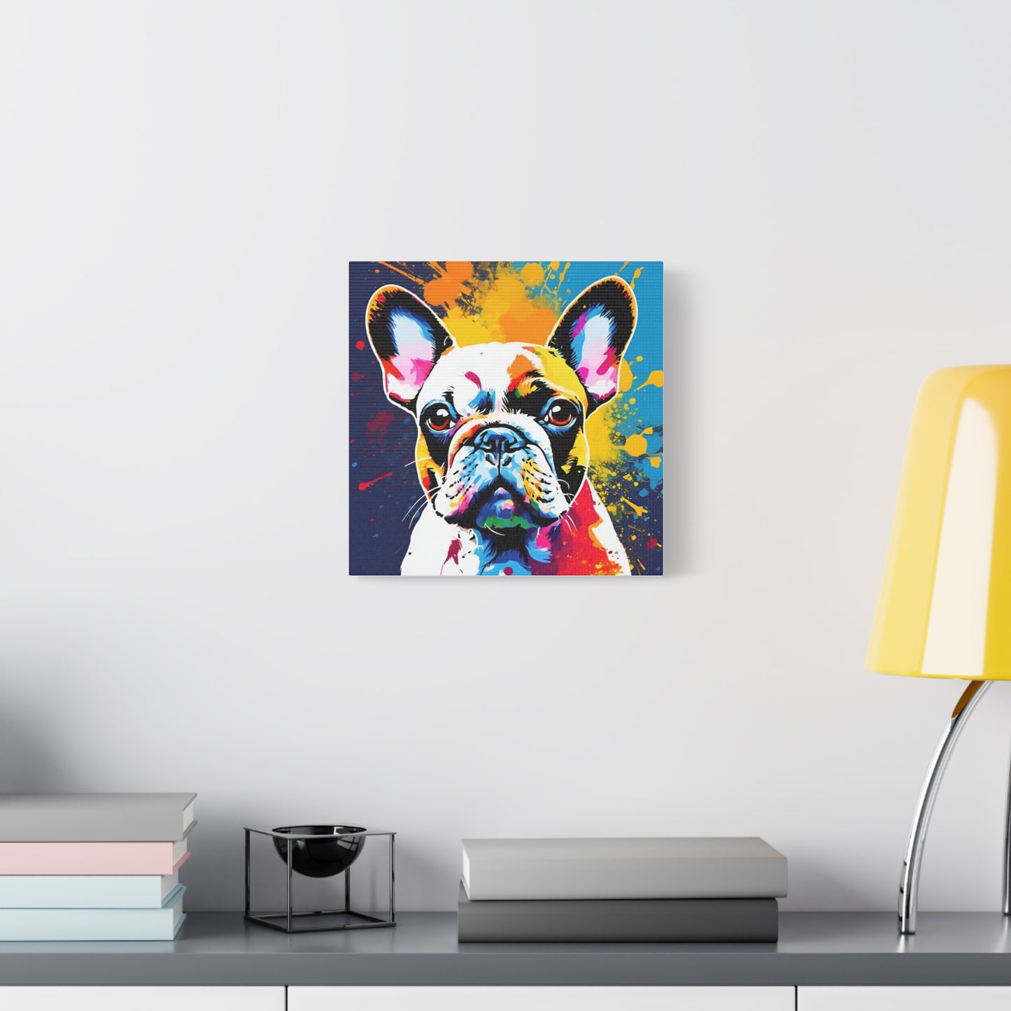 Frenchie Print Wall Art | Matte Canvas, Stretched, 1.25" | Dog Lover | Bulldog | Pet Parent | Modern Art |