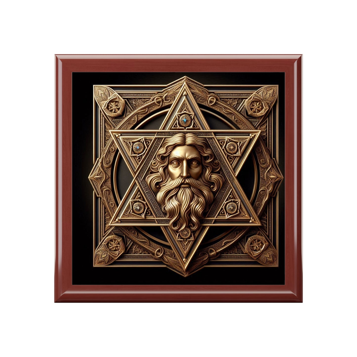 Star of David Wood Jewelry Box Handcrafted Holiday Trinket Rustic Keepsake Gift for Him Her Festive Vanity Storage Hanukkah Decor