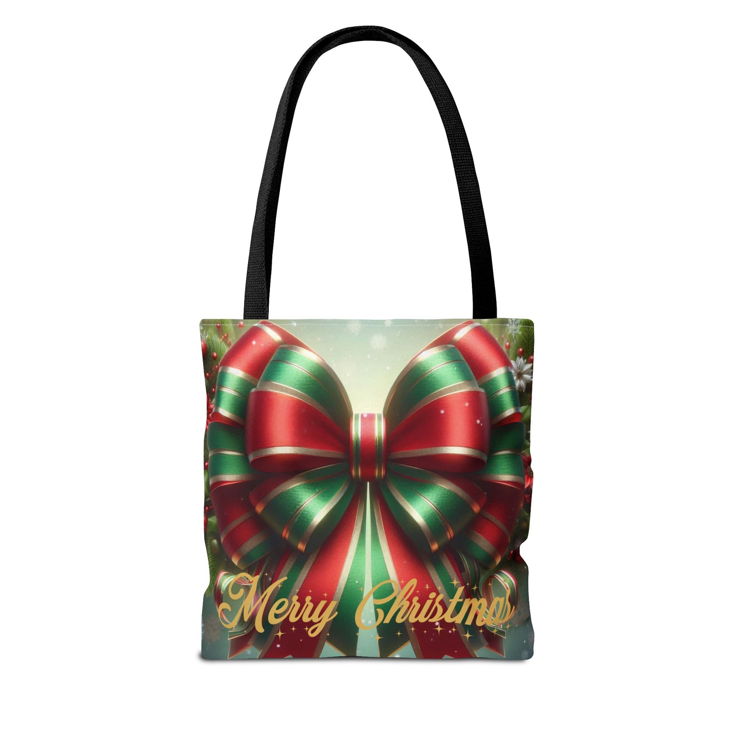 Gift Wrapped Design Christmas Tote Bag Holiday Cheer Gift Winter Accessory Reusable Winter Shopping Bag Xmas Joy Gift Unisex Bag for Him Her