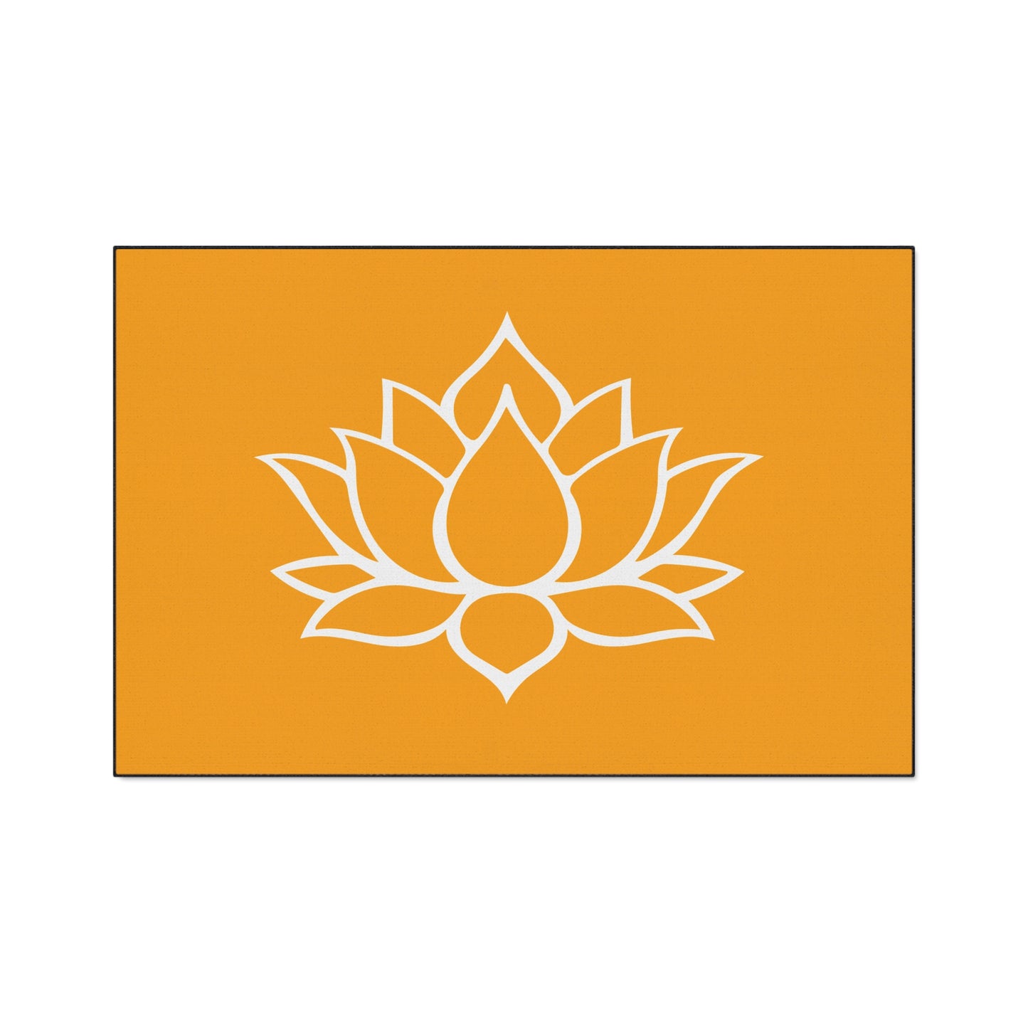 Decorative Heavy Duty Non-Slip Floor Mat Stylish Design Perfect for Entryway Kitchen Décor Orange Lotus Blossom Floral Design Rug Bath Mat