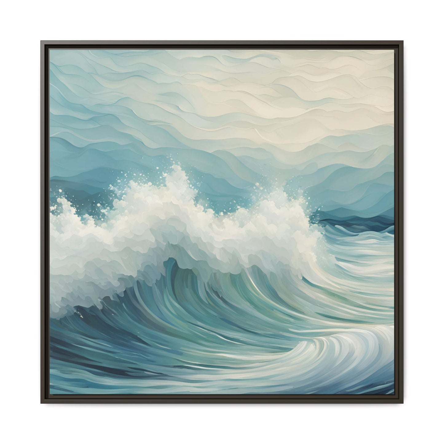 Modern Abstract Wave Design Unique Framed Canvas Wall Art Ocean Beach Gift Nature Lover Gift Underwater Sea Lover Gift 3 frame colors