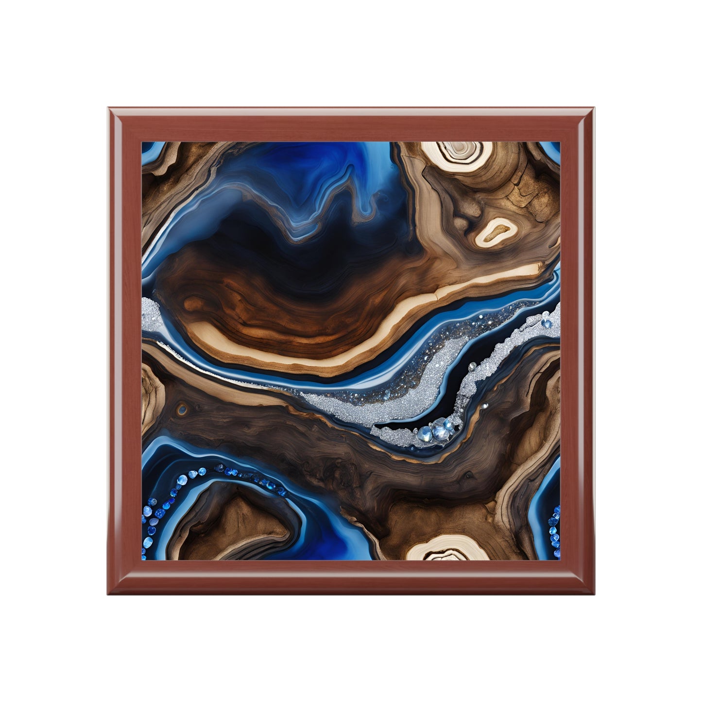 Unique Art Print Design Jewelry Box Trinket Box Bedroom Dresser Decor Vanity Gift Box - 3 colors to choose from