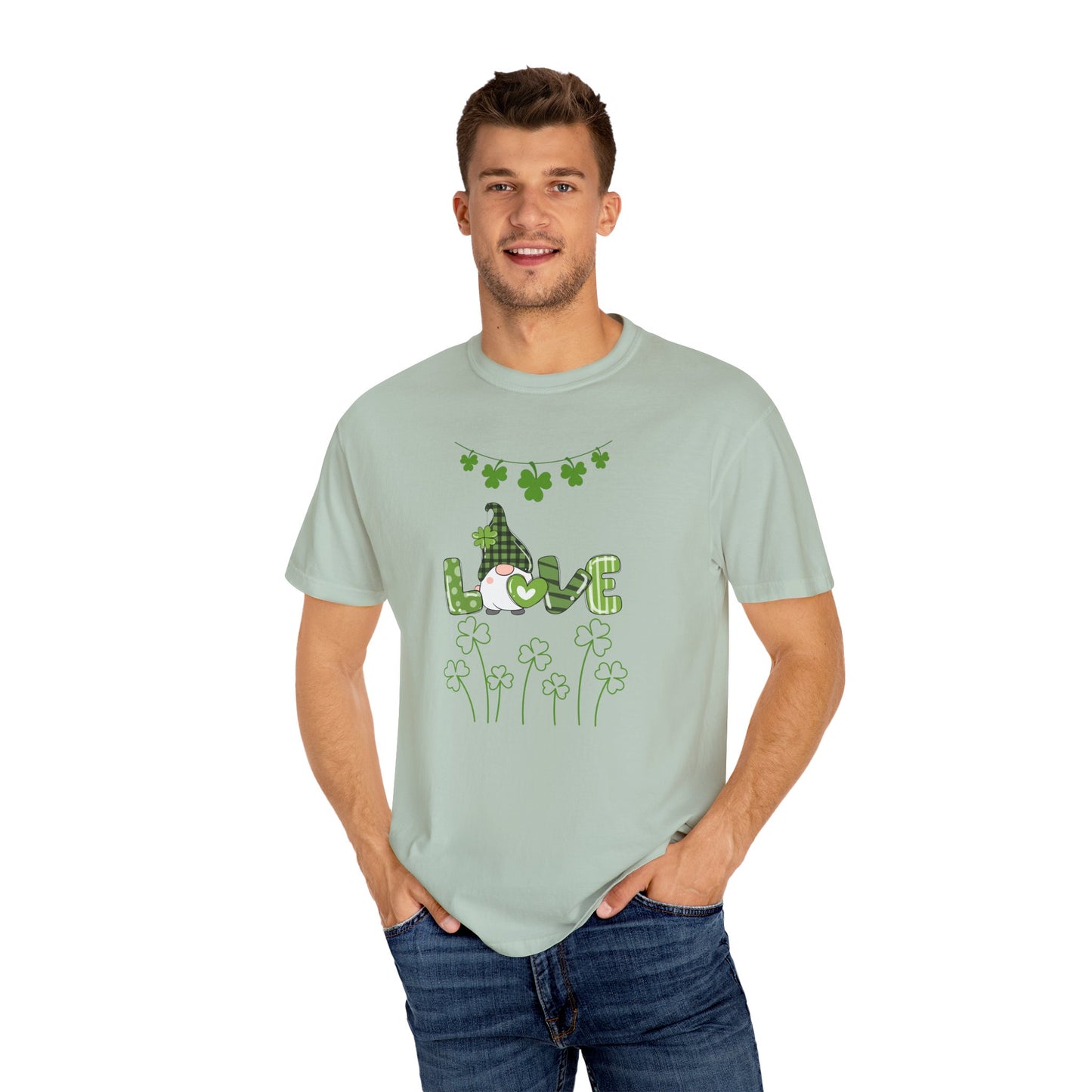 St. Patrick's Day T-Shirt Unisex Comfort Colors Relaxed Fit Garment-Dyed Tee 4 Leaf Clover Shirt Irish Themed Gift