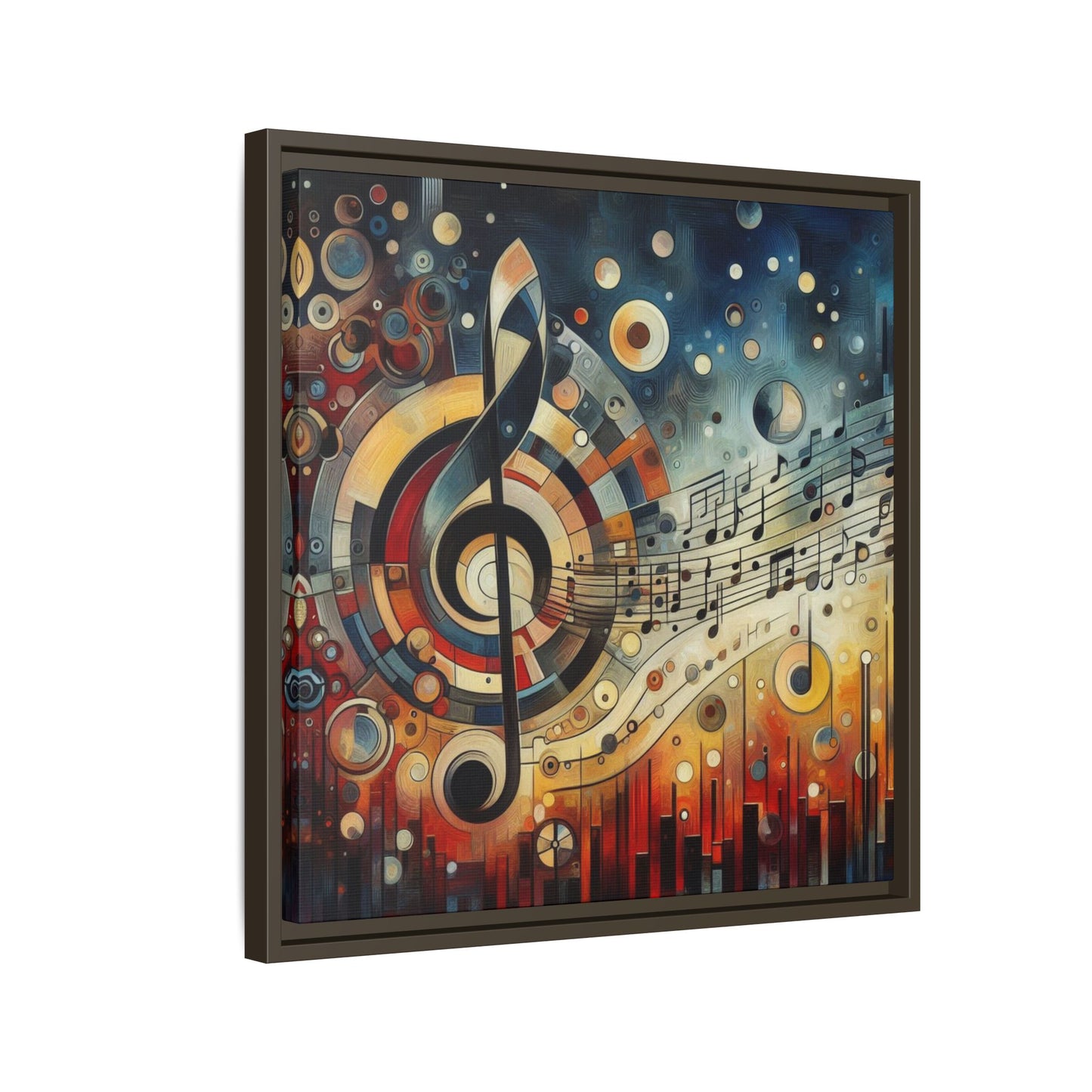 Modern Music-Themed Print Abstract Design Unique Framed Canvas Print Treble Clef Note Wall Art Music Lover Gift Decor 3 frame colors