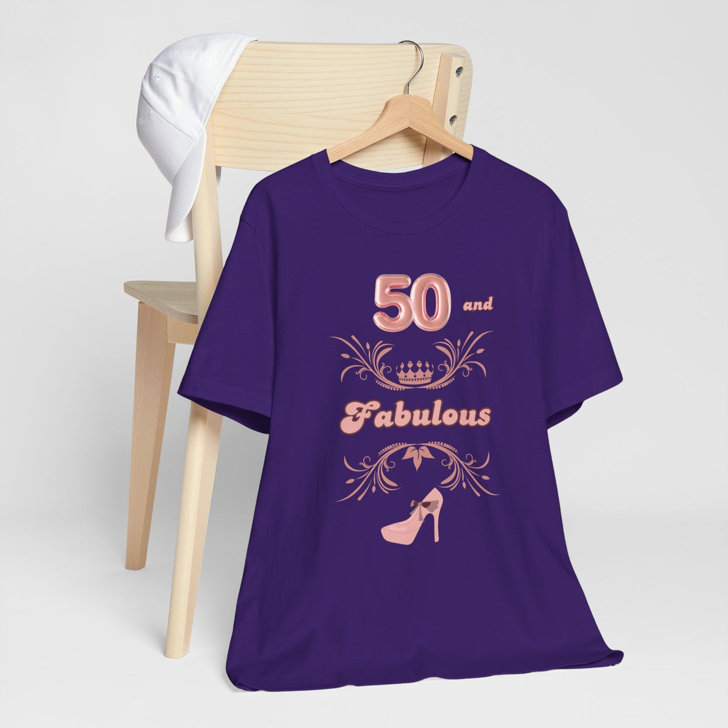 50th Birthday Shirt 50 and Fabulous High Heel Princess Crown Birthday T-Shirt Mom Daughter Sister Birthday Shirt