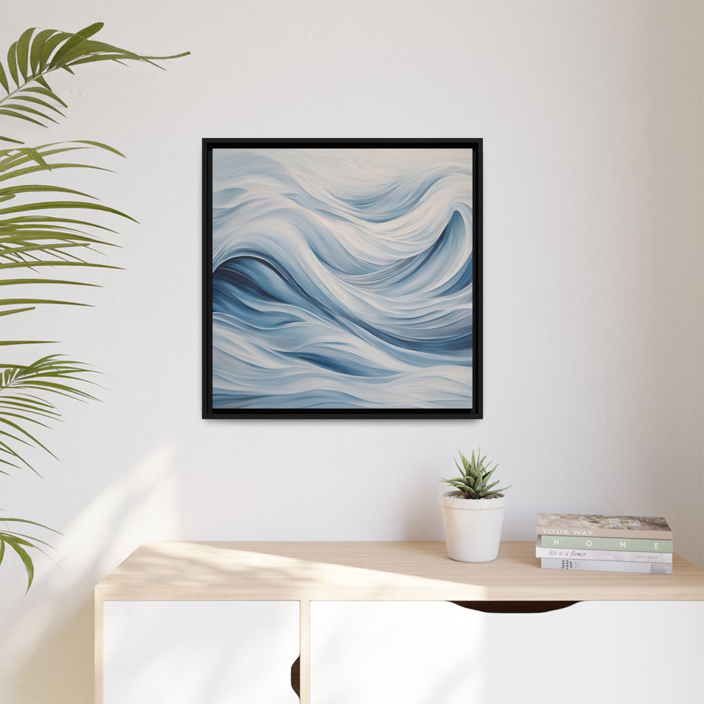 Modern Abstract Wave Design Unique Framed Print Canvas Wall Art Ocean Beach Gift Nature Lover Gift Underwater Sea Lover Gift 3 frame colors