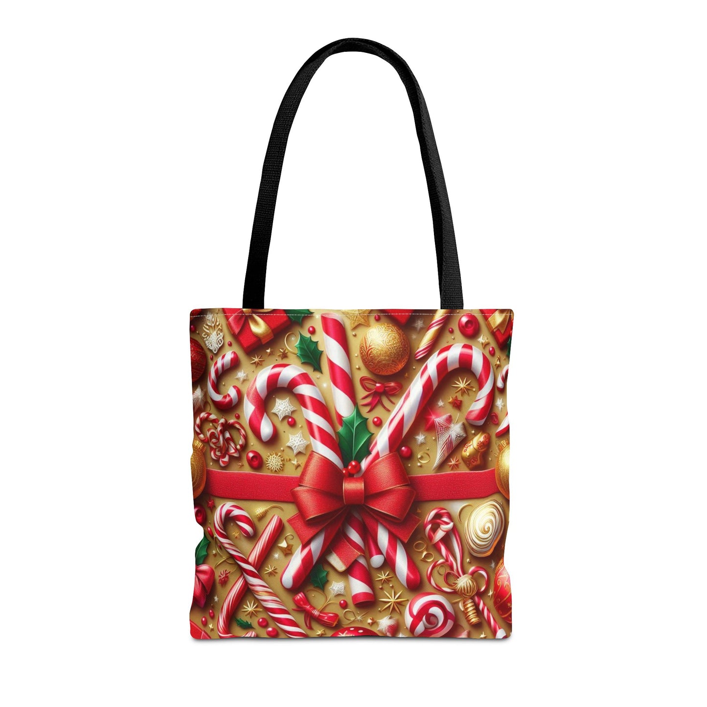 Candy Cane Christmas Tote Bag Holiday Cheer Gift Glam Winter Accessory Reusable Winter Shopping Bag Xmas Joy Gift Unisex Bag for Him Her