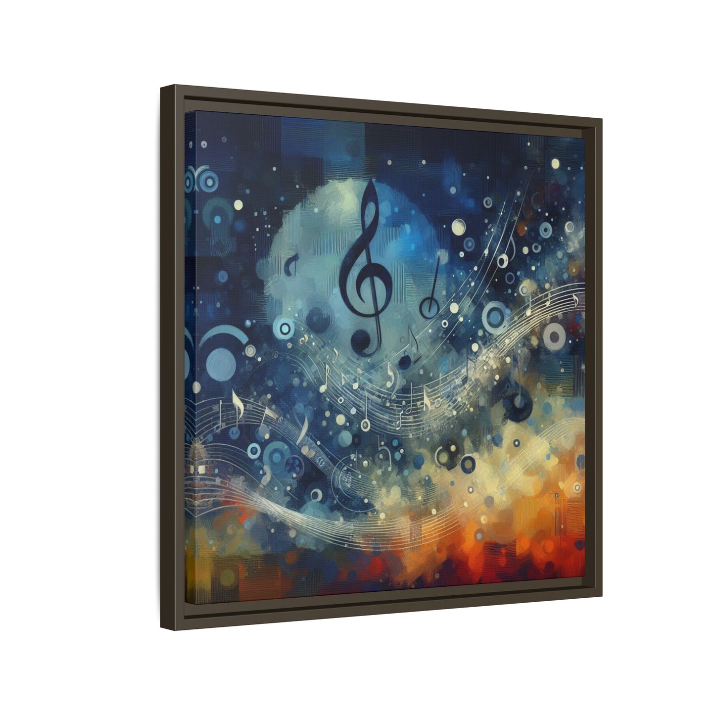 Modern Music-Themed Print Abstract Design Unique Framed Canvas Print Treble Clef Note Wall Art Music Lover Gift Decor 3 frame colors