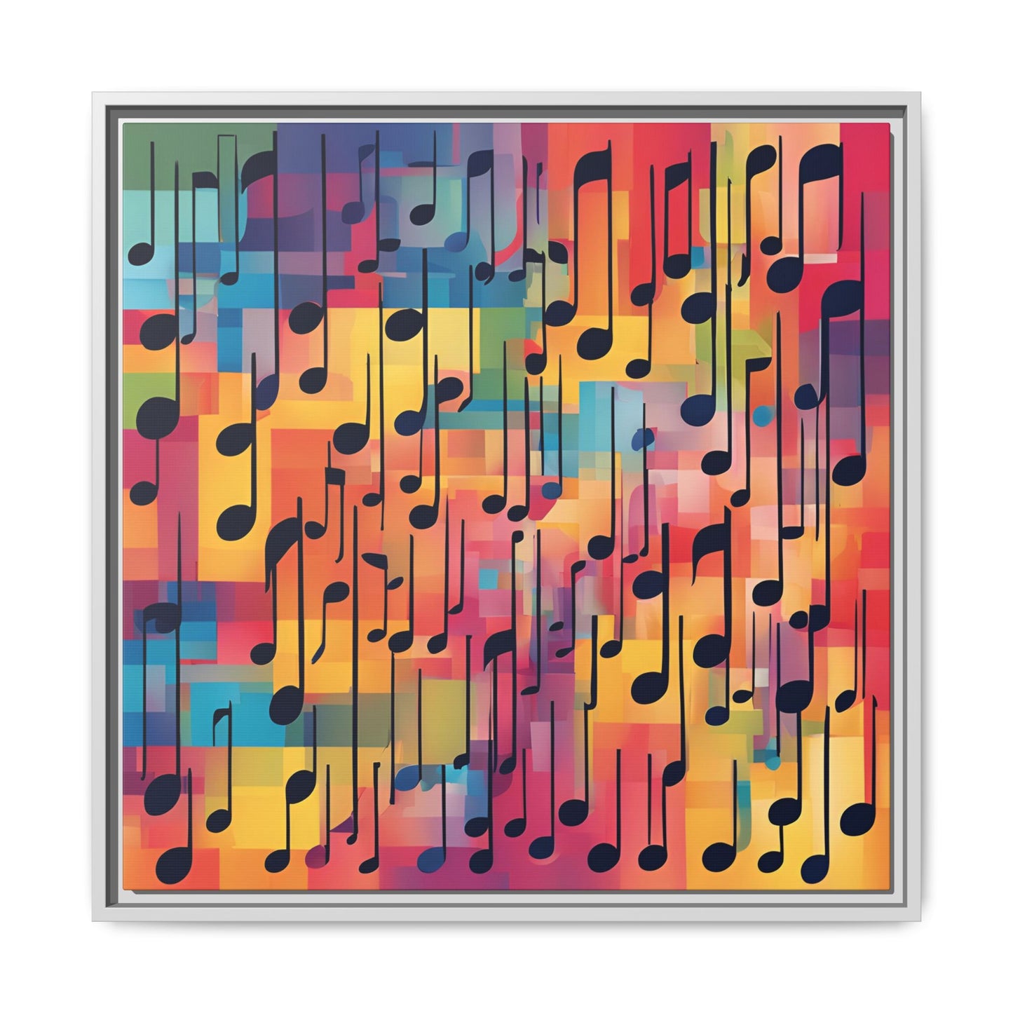 Modern Music-Themed Print Abstract Design Unique Framed Canvas Print Treble Clef Note Wall Art Music Lover Gift Decor 3 frame colors
