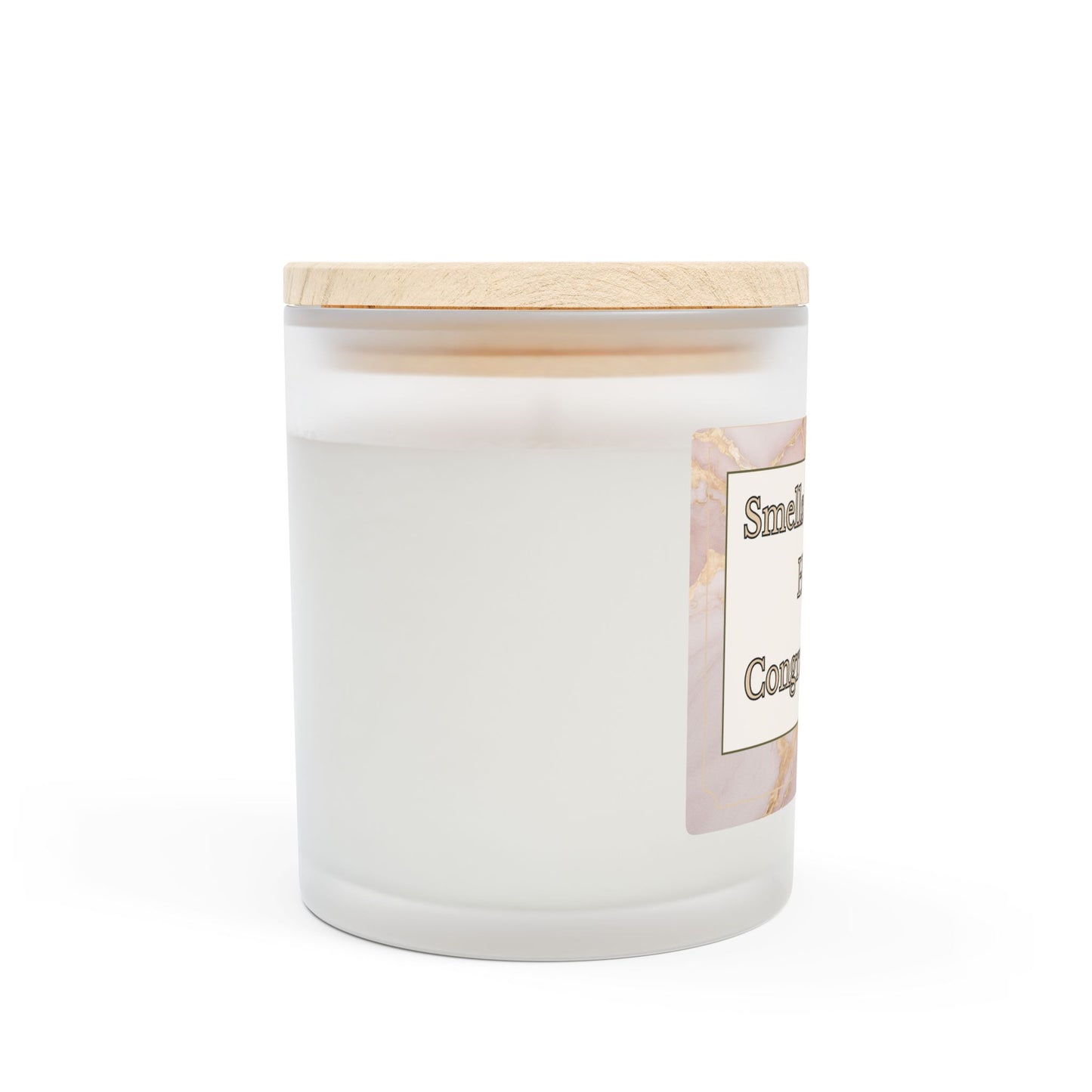 Artisanal Coconut Soy Frosted Glass Candle with Wooden Wick and Raw Maple Lid 11 oz Hand Poured Candle for New Home Owner 50 hrs burn time
