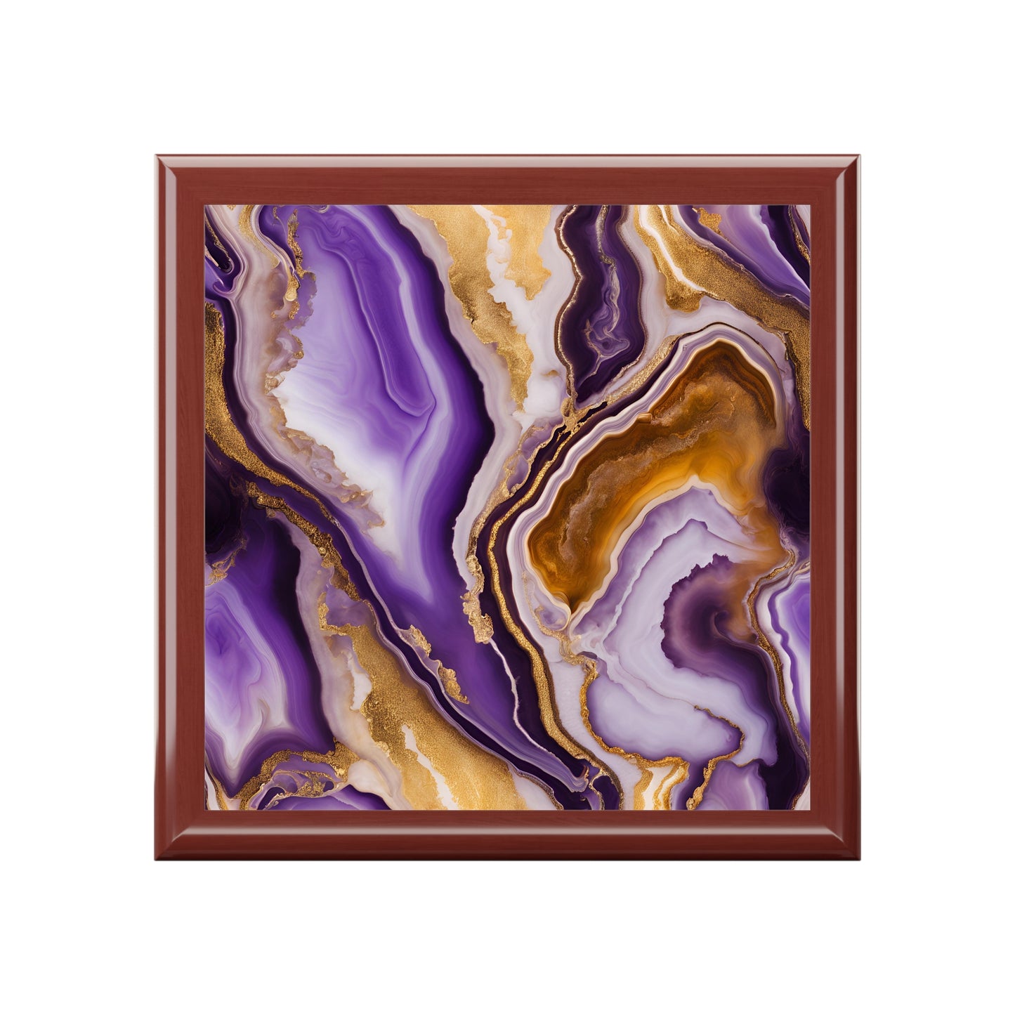 Unique Art Print Design Jewelry Box Trinket Box Bedroom Dresser Decor Vanity Gift Box - 3 colors to choose from
