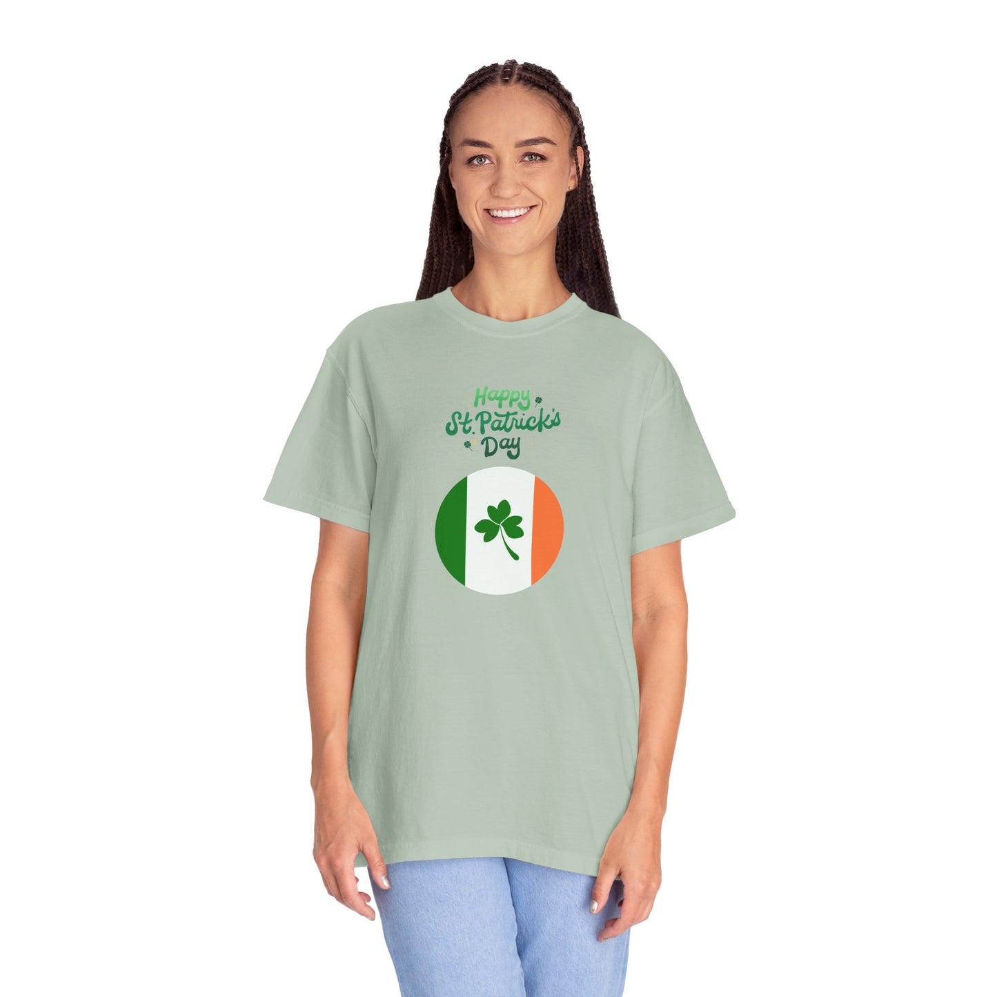 St. Patrick's Day T-Shirt Unisex Comfort Colors Relaxed Fit Garment-Dyed Tee 4 Leaf Clover Shirt Irish Themed Gift