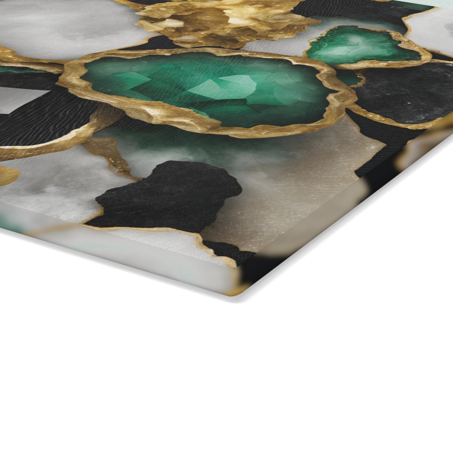 Kitchen Decor Glass Geode-Themed Image Unique Rock Lover Cutting Board Serving Tray Home Cook Gift Colorful Glass Charcuterie Board