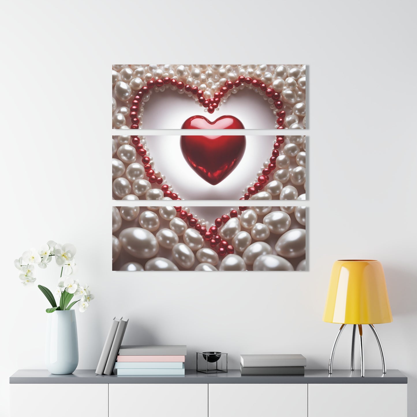 Heart Design Triptych Acrylic Print Wall Art Unique
