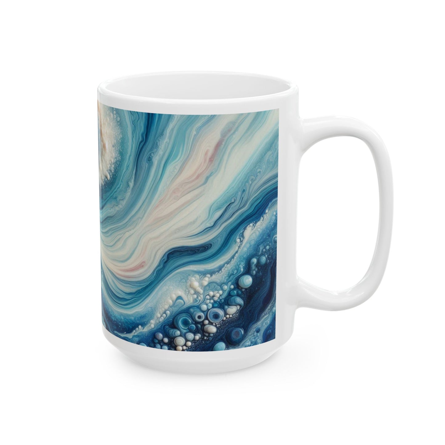 Ceramic Coffee Mug Modern Wave Design Mug Tea Cup Oceanic Swirl Design Salt Life Surfer Ceramic Mug