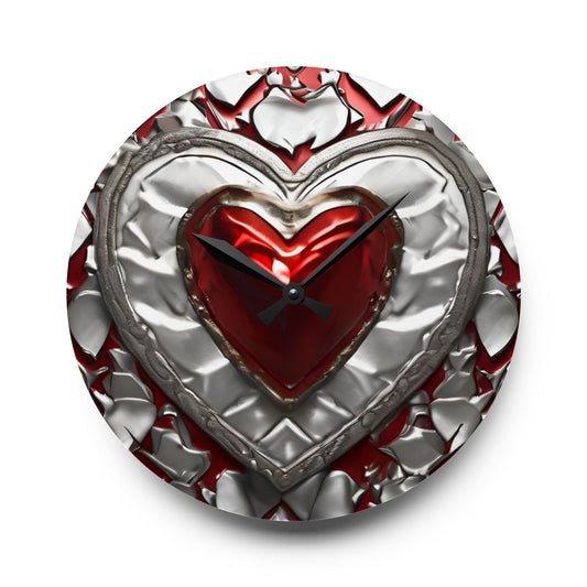 Heart Design Acrylic Office Clock Unique Colorful Wall Clock for Kitchen or Living Room