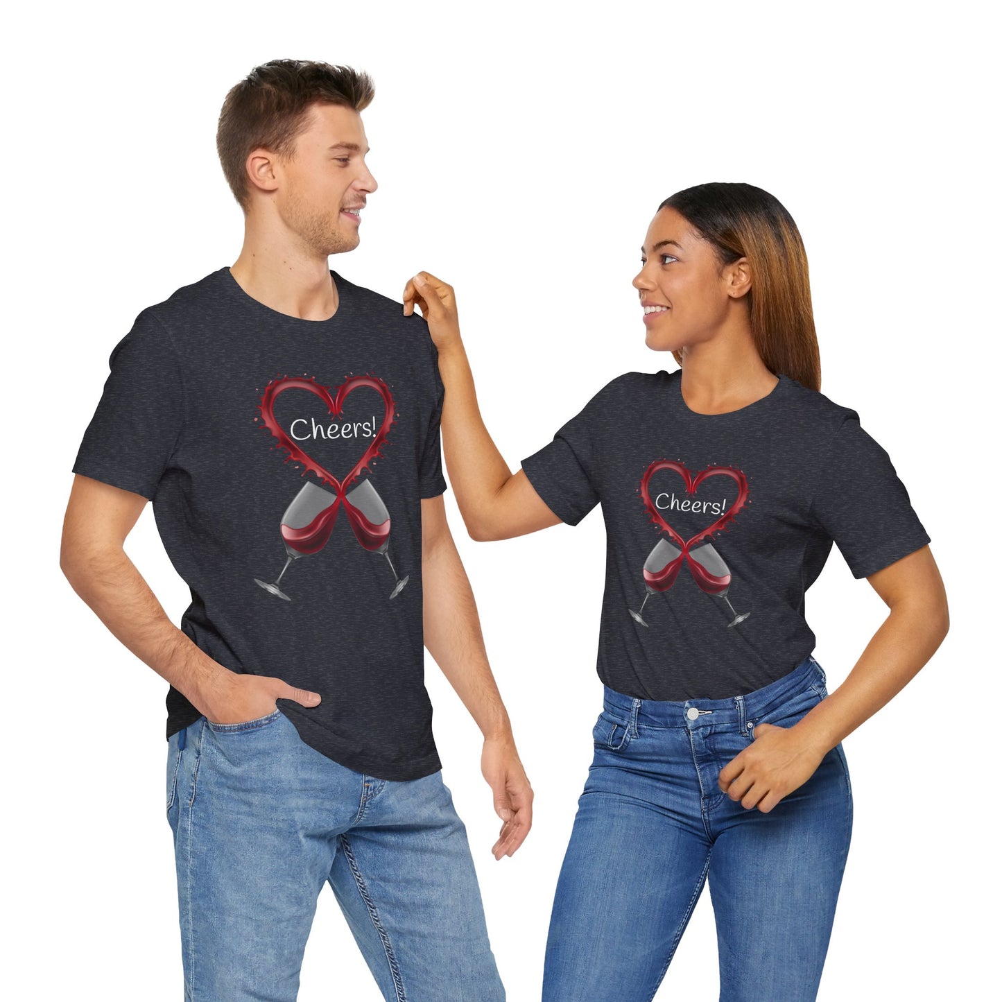 Red Wine Glass Cheers T-Shirt | Wine Lover Foodie Culinary Happy Hour Toast Unisex Sommelier Gift