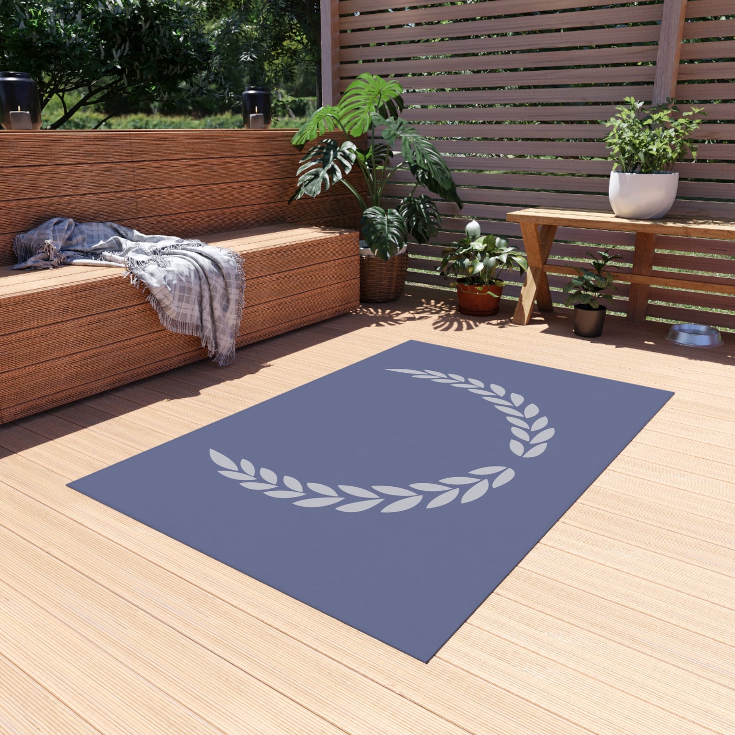Chenille Outdoor Rug with No-Skid Backing Cozy Outdoor Carpet Grey Patio Decor Gazebo Rug Pool Area Decor Outdoor Kitchen Carpet