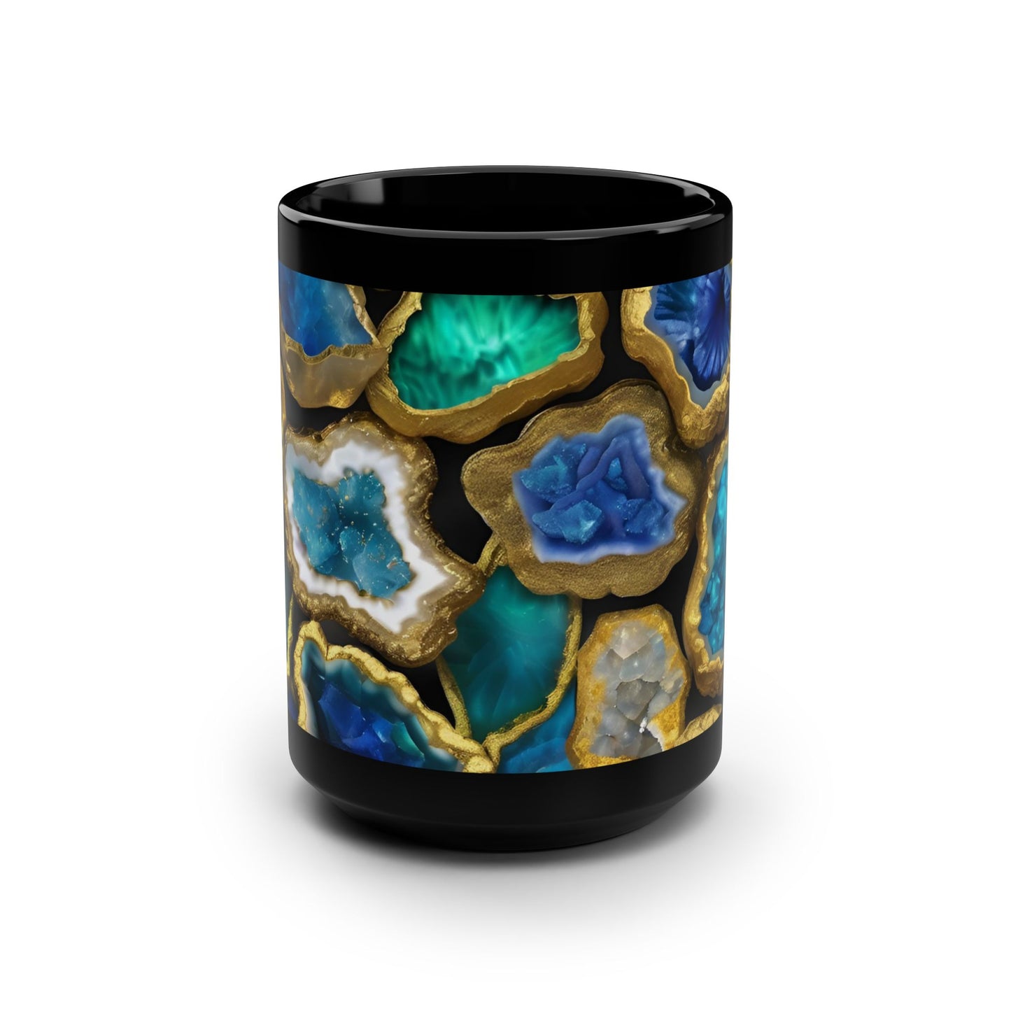 Ceramic Coffee Mug Quartz-Inspired Agate Image Nature Lover Ceramic Unique Colorful Teacup Geode Rock Gemstone Lover Ceramic 15 oz Mug