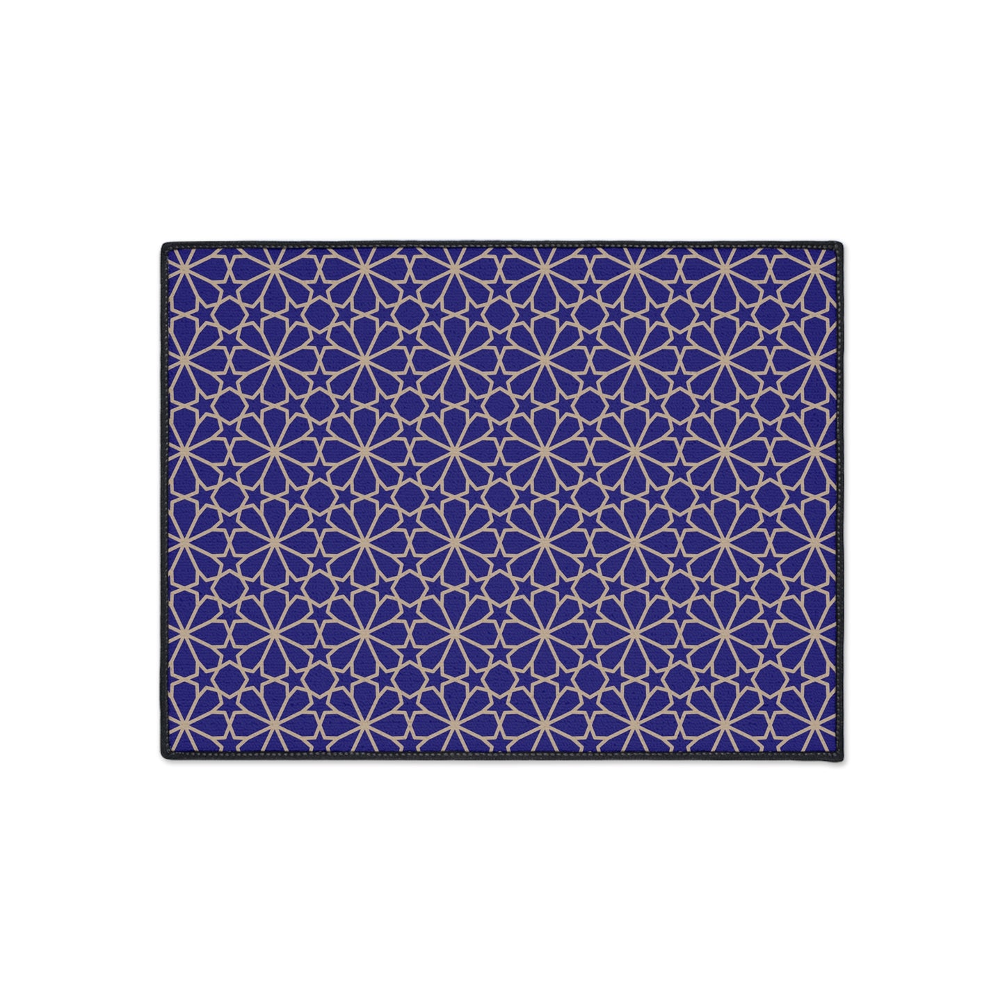 Decorative Heavy Duty Non-Slip Floor Mat Stylish Design Perfect for Entryway Kitchen Blue and Gold Geometric Floral Design Rug Bathroom Mat
