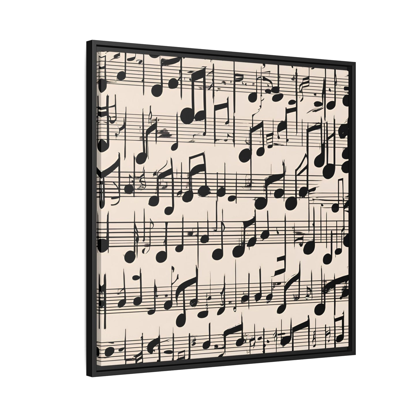 Music-Themed Print Abstract Sheet Music Design Unique Framed Canvas Print Treble Clef Note Wall Art Music Lover Gift Decor 3 frame colors