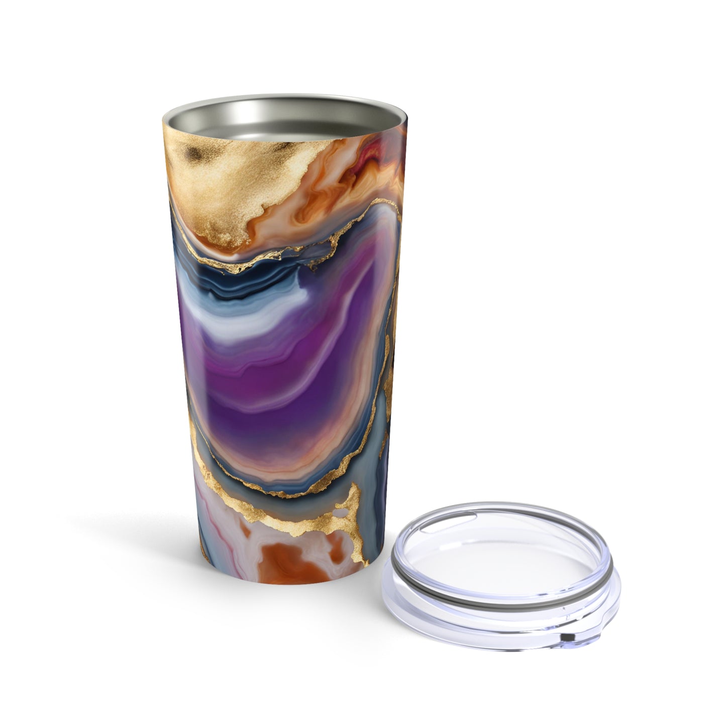 Colorful Agate Chalcedony Mineral Design 20 oz Tumbler Nature Lover Gift Geology Rock Lover Insulated Stainless Hot or Cold Tumbler