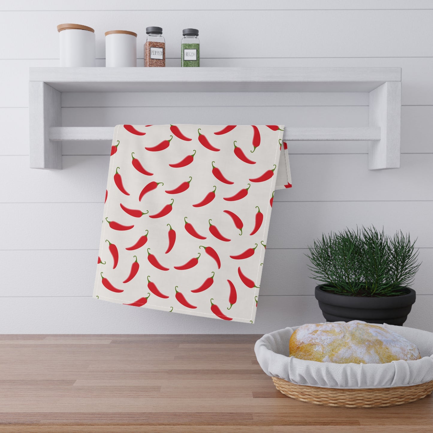 Kitchen Tea Towel Pastel Dish Towel Durable Hand Towel Gift for Her Whimsical Home Decor Decorative Chili Pepper Kitchen Cotton Twill