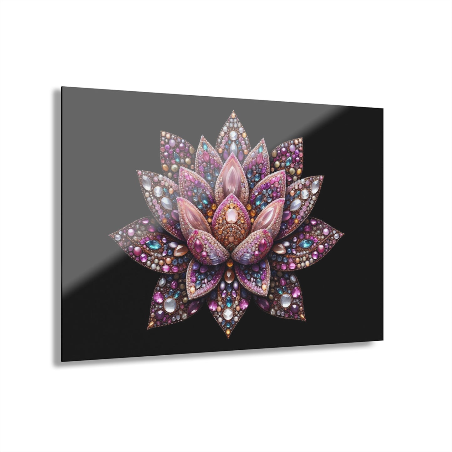 Large Lotus Blossom Floral Design Acrylic Print with French Cleat Nature Lover Wall Art Flower Lover Gift Artwork Modern Garden Home Decor