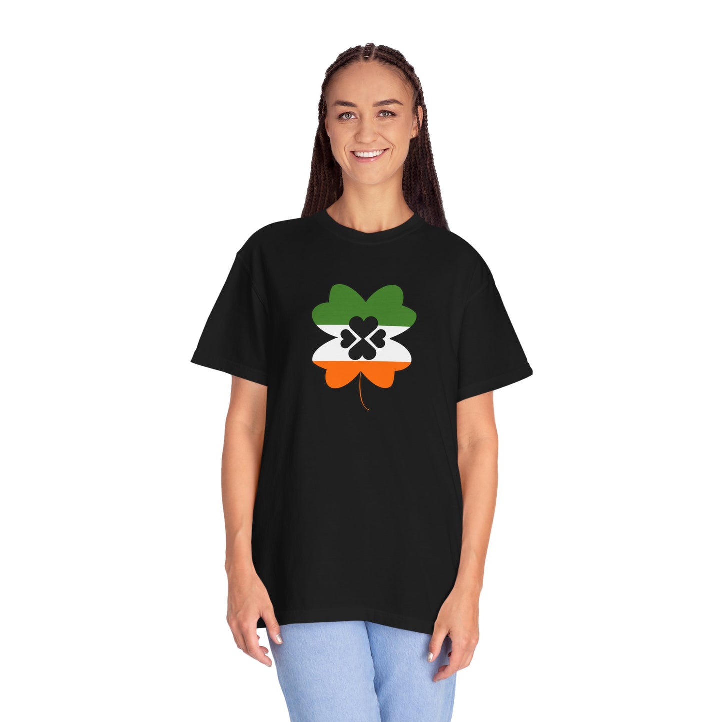 St. Patrick's Day T-Shirt Unisex Comfort Colors Relaxed Fit Garment-Dyed Tee 4 Leaf Clover Shirt Irish Themed Gift