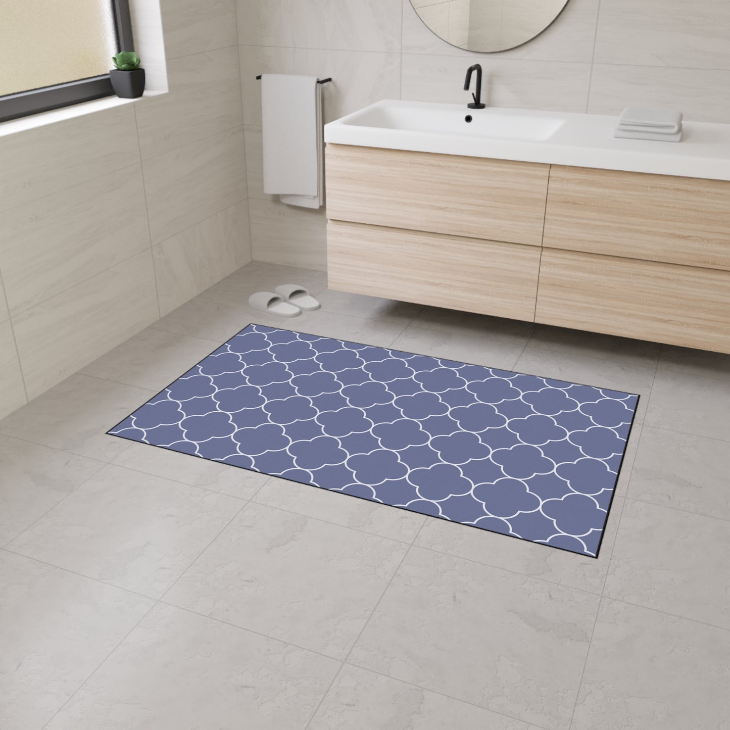 Decorative Heavy Duty Non-Slip Floor Mat Stylish Design Perfect for Entryway Kitchen Light Grey Geometric Floral Design Rug Bathroom Mat