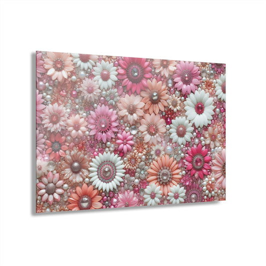 Floral Design Acrylic Daisy Print with French Cleat Nature Lover Wall Art Flower Lover Gift Flower Artwork Modern Garden Home Decor