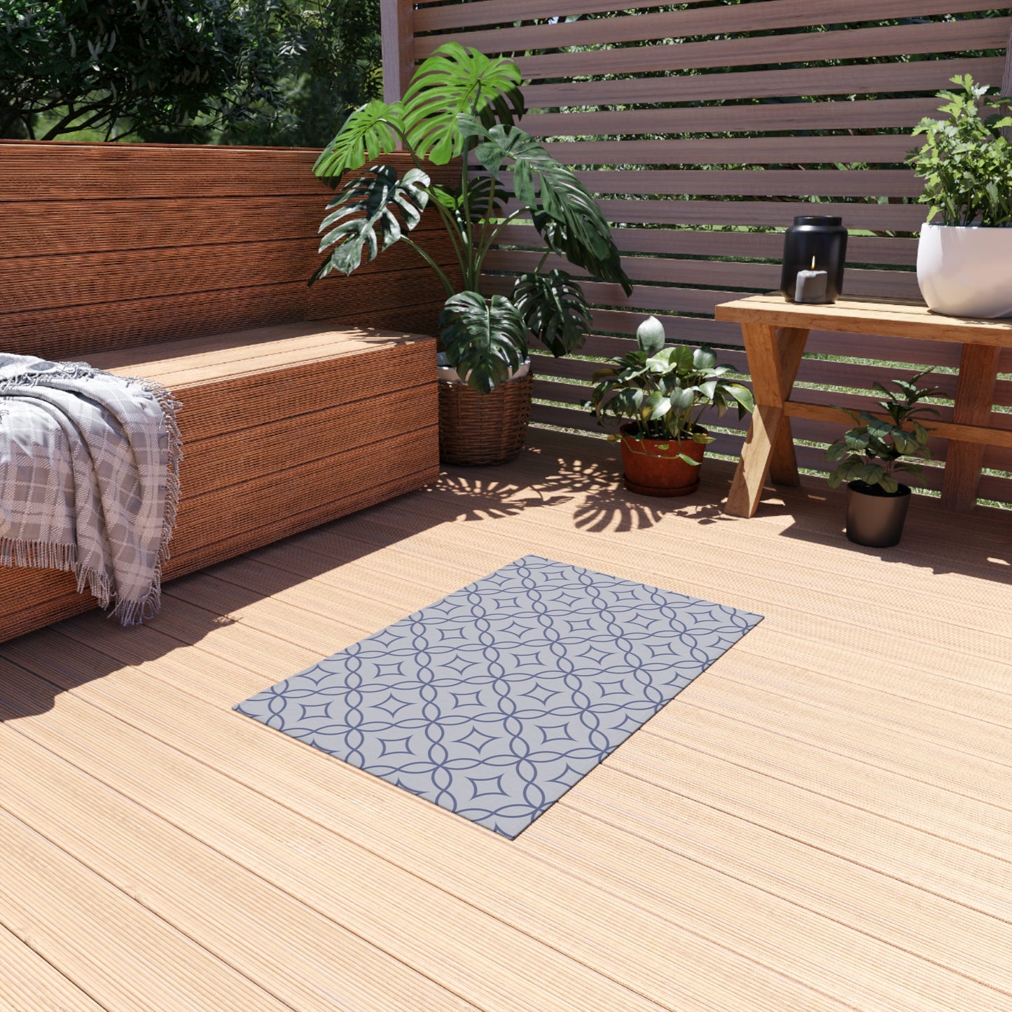 Chenille Outdoor Rug with No-Skid Backing Cozy Outdoor Carpet Grey Patio Decor Gazebo Rug Pool Area Decor Outdoor Kitchen Carpet